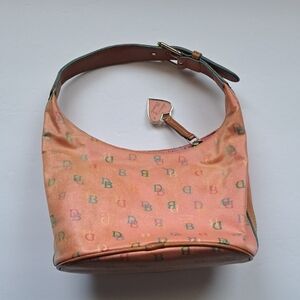 Dooney & Bourke Peach Monogram Shoulder Hobo